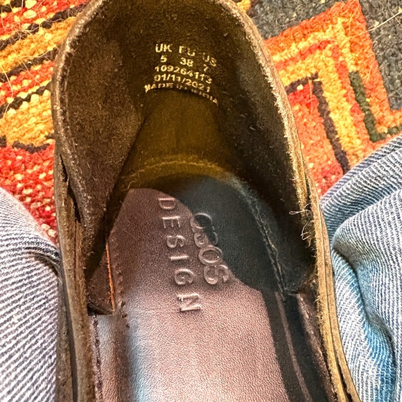 ASOS DESIGN Francis Leather Woven Flat Sandals Black Size 7 - Picture 6 of 7